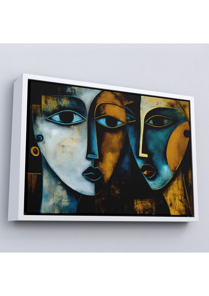 Çerçeveli Dekoratif Kanvas Tablo, Soyut Yüzler TABLOSU-7221 fırsatları
