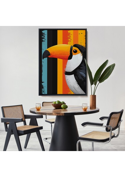 Çerçeveli Dekoratif Kanvas Tablo, Toucan Kuşu TABLO-7587