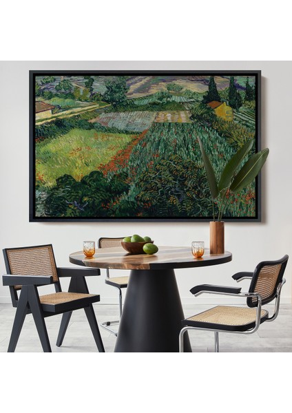 Çerçeveli Dekoratif Kanvas Tablo, Vincent Van Gogh - Gelincikli Tarla - Field With POPPIES-7181
