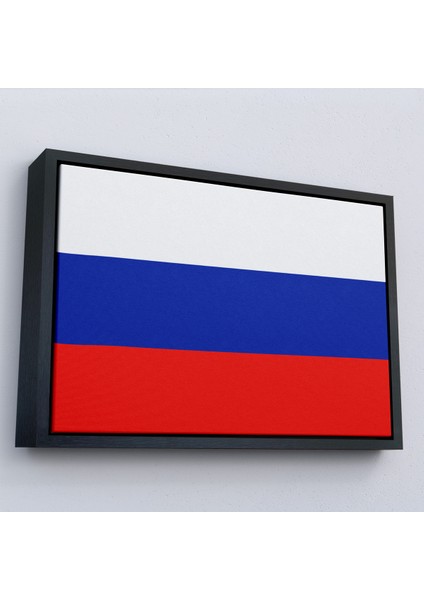 Çerçeveli Dekoratif Kanvas Tablo, Rusya BAYRAĞI-7202