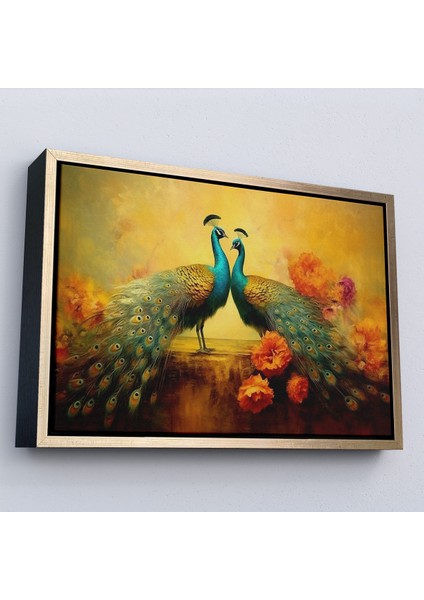 Çerçeveli Dekoratif Kanvas Tablo, Tavus Kuşları TABLOSU-7206 modelleri