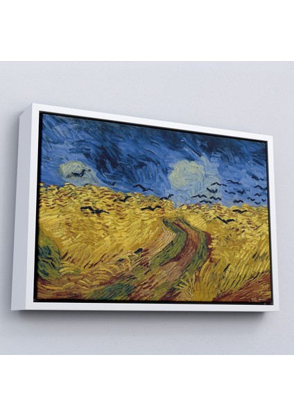 Çerçeveli Dekoratif Kanvas Tablo, Vincent Willem Van Gogh - Kargalarla Buğday Tarlası TABLO-7190