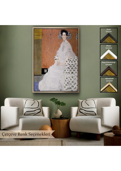 Çerçeveli Dekoratif Kanvas Tablo, Gustav Klimt Fritza Riedler'in Portresi TABLO-7340