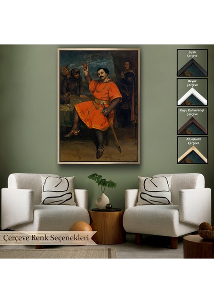 Çerçeveli Dekoratif Kanvas Tablo, Gustave Courbet - Louis Gueymard Şeytan Robert Rolünde TABLO-7356
