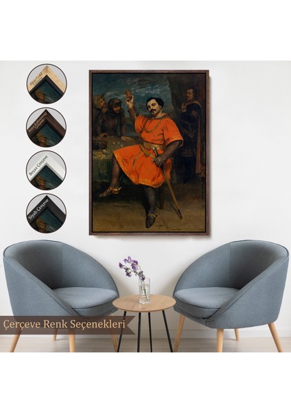 Çerçeveli Dekoratif Kanvas Tablo, Gustave Courbet - Louis Gueymard Şeytan Robert Rolünde TABLO-7356