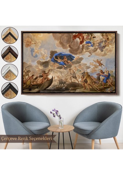Çerçeveli Dekoratif Kanvas, Floransa, Italya Palazzo Medici'nin Tavan Panoramik Görünüm TABLOSU-7239