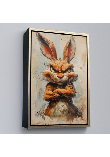 Çerçeveli Dekoratif Kanvas Tablo, Sinirli Tavşan TABLOSU-7785 modelleri