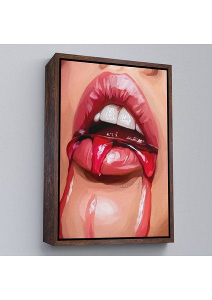 Çerçeveli Dekoratif Kanvas Tablo, Seksi Dudak TABLOSU-7698 fiyatları