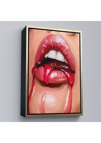 Çerçeveli Dekoratif Kanvas Tablo, Seksi Dudak TABLOSU-7698 modelleri