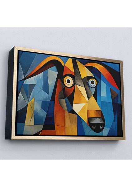 Çerçeveli Dekoratif Kanvas Tablo, Pablo Picasso Tarzında Soyut Köpek TABLOSU-7212
