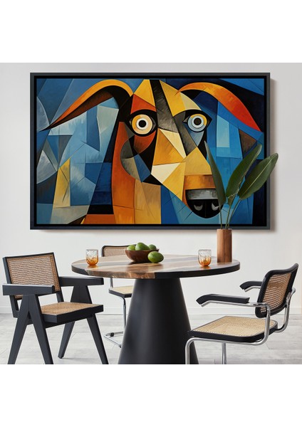 Çerçeveli Dekoratif Kanvas Tablo, Pablo Picasso Tarzında Soyut Köpek TABLOSU-7212
