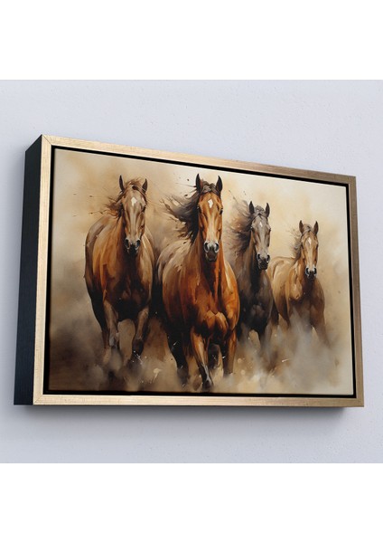 Çerçeveli Dekoratif Kanvas Tablo, Koşan Atlar TABLOSU-7244 modelleri