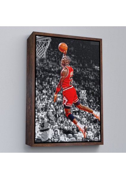 Çerçeveli Dekoratif Kanvas Tablo, Michael Jordan Smaç TABLOSU-7736 fiyatları