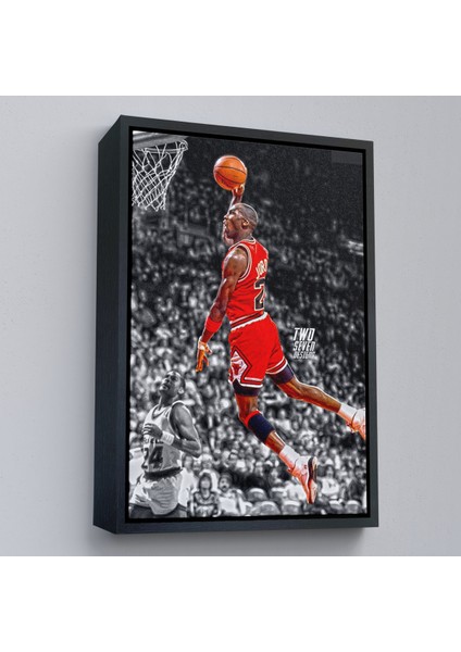 Çerçeveli Dekoratif Kanvas Tablo, Michael Jordan Smaç TABLOSU-7736 fırsatları