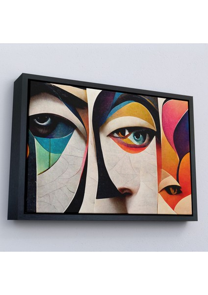 Çerçeveli Dekoratif Kanvas Tablo, Soyut Yüzler TABLOSU-7217 modelleri