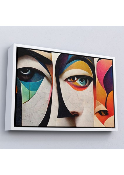 Çerçeveli Dekoratif Kanvas Tablo, Soyut Yüzler TABLOSU-7217 fırsatları
