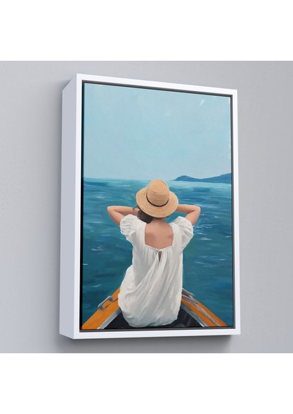 Çerçeveli Dekoratif Kanvas Tablo, Sandaltaki Kadın TABLO-7564