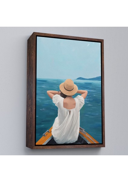 Çerçeveli Dekoratif Kanvas Tablo, Sandaltaki Kadın TABLO-7564 fiyatları