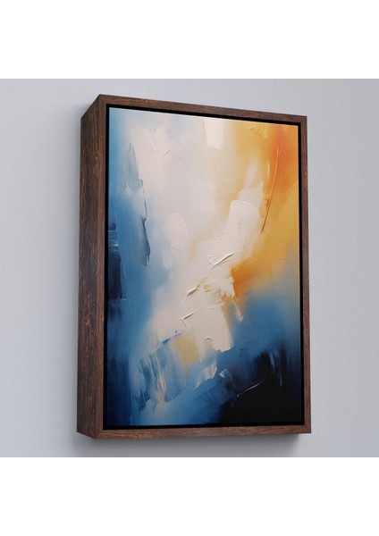 Çerçeveli Dekoratif Kanvas Tablo, Mavi Tonlardaki Yağlıboya Görünümlü TABLO-7602 fiyatları