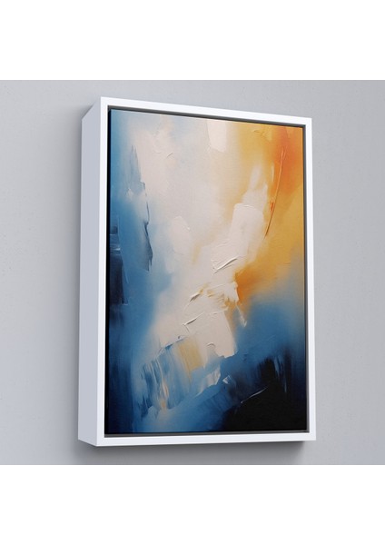 Çerçeveli Dekoratif Kanvas Tablo, Mavi Tonlardaki Yağlıboya Görünümlü TABLO-7602 fırsatları