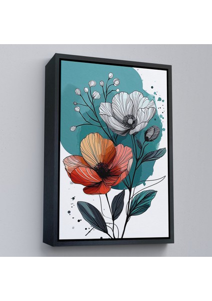 Çerçeveli Dekoratif Kanvas Tablo, Haşhaş Çiçekleri TABLOSU-7647 modelleri