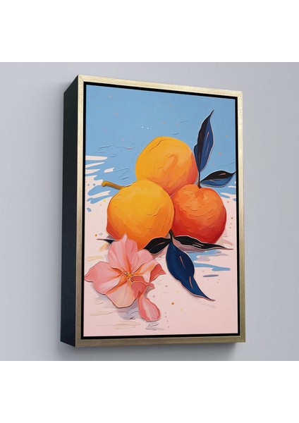Çerçeveli Dekoratif Kanvas Tablo, Masa Üstündeki Portakallar TABLO-7654