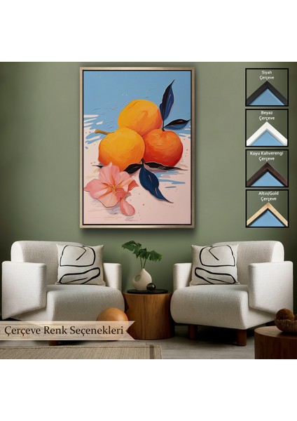 Çerçeveli Dekoratif Kanvas Tablo, Masa Üstündeki Portakallar TABLO-7654