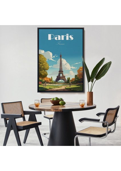 Çerçeveli Dekoratif Kanvas Tablo, Fransa Paris Eyfel Kulesi TABLOSU-7809