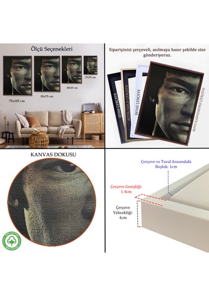 Çerçeveli Dekoratif Kanvas Tablo, Bruce Lee TABLOSU-7823 indirimleri