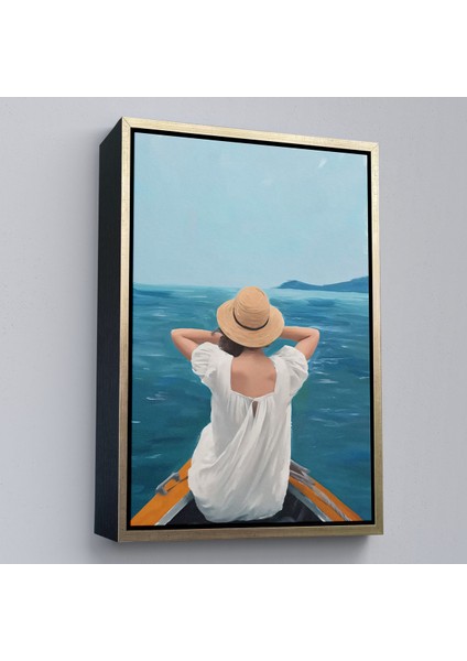 Çerçeveli Dekoratif Kanvas Tablo, Sandaltaki Kadın TABLO-7564 modelleri
