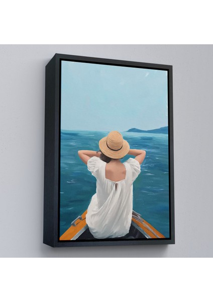 Çerçeveli Dekoratif Kanvas Tablo, Sandaltaki Kadın TABLO-7564 fırsatları
