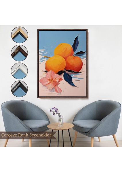 Çerçeveli Dekoratif Kanvas Tablo, Masa Üstündeki Portakallar TABLO-7654