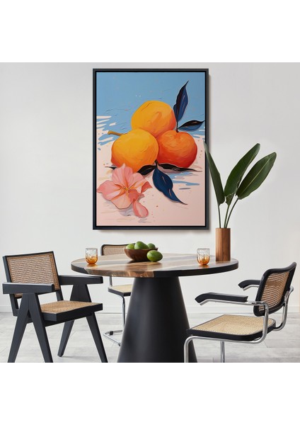 Çerçeveli Dekoratif Kanvas Tablo, Masa Üstündeki Portakallar TABLO-7654
