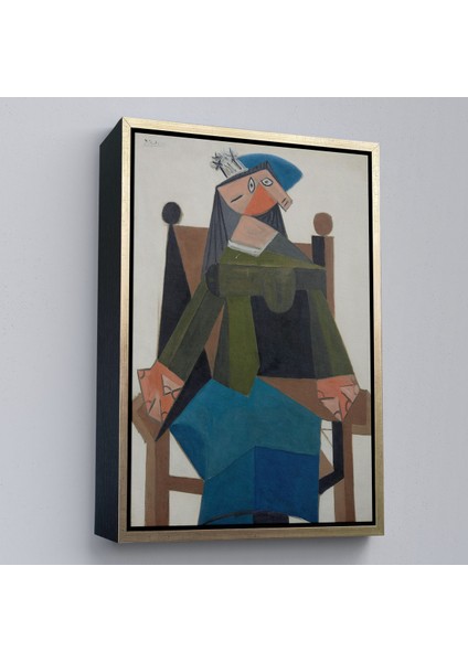 Çerçeveli Dekoratif Kanvas Tablo, Pablo Picasso - Koltukta Oturan Soyut Kadın TABLOSU-7295 modelleri