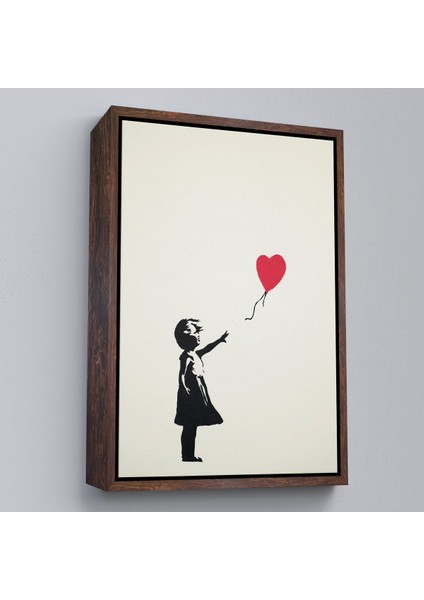 Çerçeveli Dekoratif Kanvas Tablo, Banksy - Balonlu Kız Tablo - Girl With BALLOON-7310