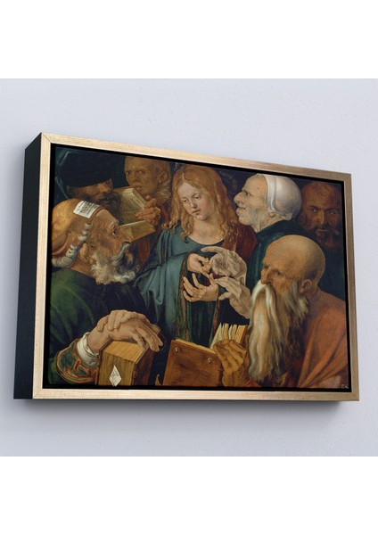 Çerçeveli Dekoratif Kanvas Tablo, Albrecht Dürer - Doktorlar Arasında Isa Tablosu --7255 fiyatları