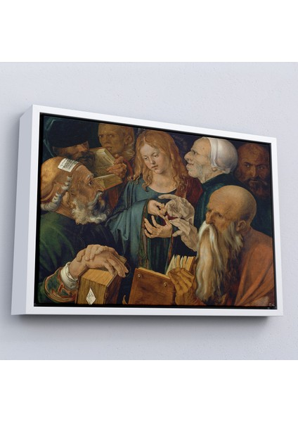 Çerçeveli Dekoratif Kanvas Tablo, Albrecht Dürer - Doktorlar Arasında Isa Tablosu --7255 fırsatları