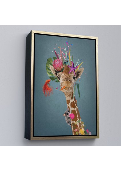 Çerçeveli Dekoratif Kanvas Tablo, Sevimli Zürafa TABLOSU-7748 fiyatları