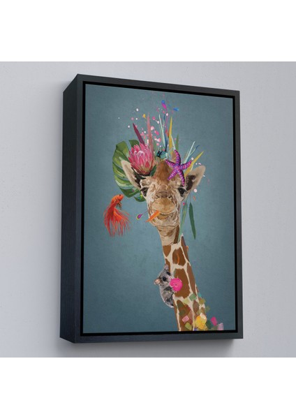 Çerçeveli Dekoratif Kanvas Tablo, Sevimli Zürafa TABLOSU-7748 modelleri