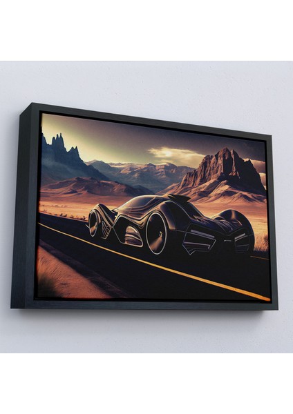 Çerçeveli Dekoratif Kanvas Tablo, Çöldeki Spor Araba TABLOSU-7274 fırsatları