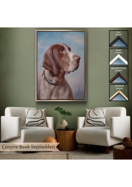 Çerçeveli Dekoratif Kanvas Tablo, Carl Reichert Köpek Portre TABLO-7332