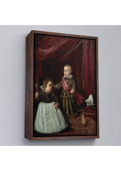 Çerçeveli Dekoratif Kanvas Tablo, Diego Velázquez - Prens Balthasar Charles Cüceyle Birlikte -7282