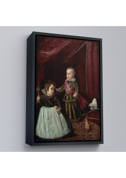 Çerçeveli Dekoratif Kanvas Tablo, Diego Velázquez - Prens Balthasar Charles Cüceyle Birlikte -7282 modelleri
