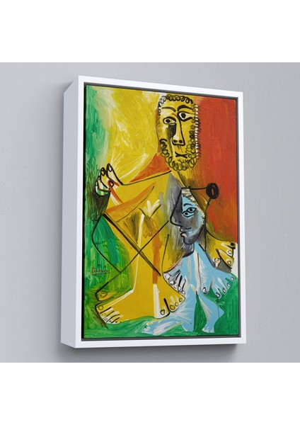 Çerçeveli Dekoratif Kanvas Tablo, Pablo Picasso - Adam ve Çocuk Tablosu - Homme Et ENFANT-7328 fırsatları