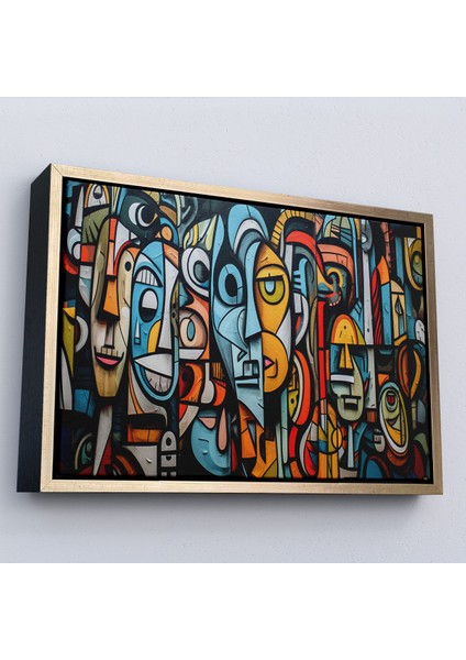 Çerçeveli Dekoratif Kanvas Tablo, Kübizm Grafiti TABLOSU-7227 fiyatları