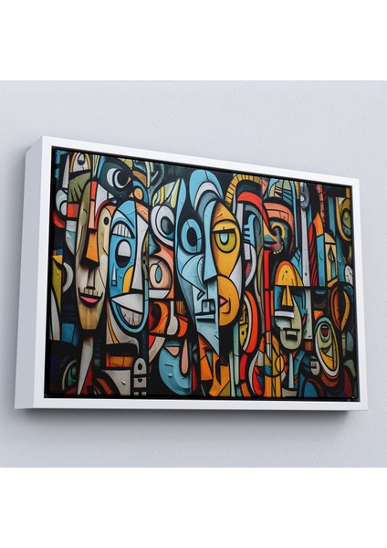 Çerçeveli Dekoratif Kanvas Tablo, Kübizm Grafiti TABLOSU-7227 fırsatları