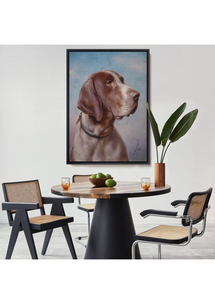 Çerçeveli Dekoratif Kanvas Tablo, Carl Reichert Köpek Portre TABLO-7332