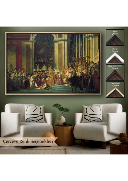 Çerçeveli Dekoratif Kanvas Tablo, Jacques-Louis David - Napolyon'un Taç Giyme Töreni TABLO-7082
