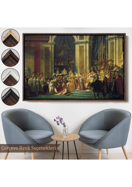 Çerçeveli Dekoratif Kanvas Tablo, Jacques-Louis David - Napolyon'un Taç Giyme Töreni TABLO-7082