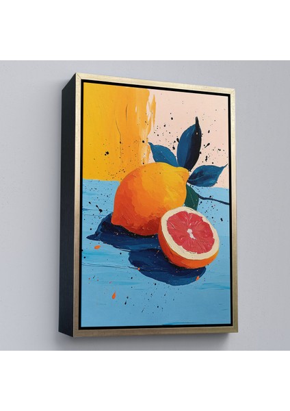Çerçeveli Dekoratif Kanvas Tablo, Masa Üstündeki Limon TABLO-7616 modelleri